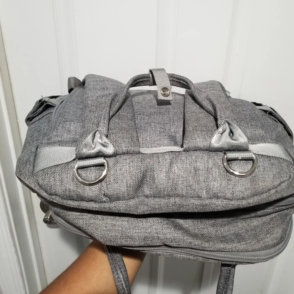 Ruvalino Gray Large Multifunctional Travel Maternity Baby Diaper Bag Bookbag